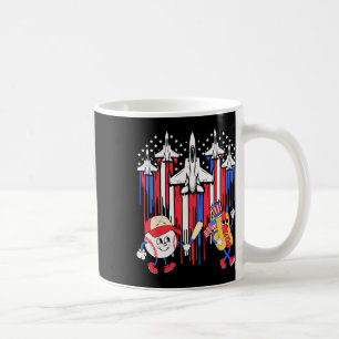 Fighter Jet Airplane Usa Flag Baseball 4th Of July Coffee Mug