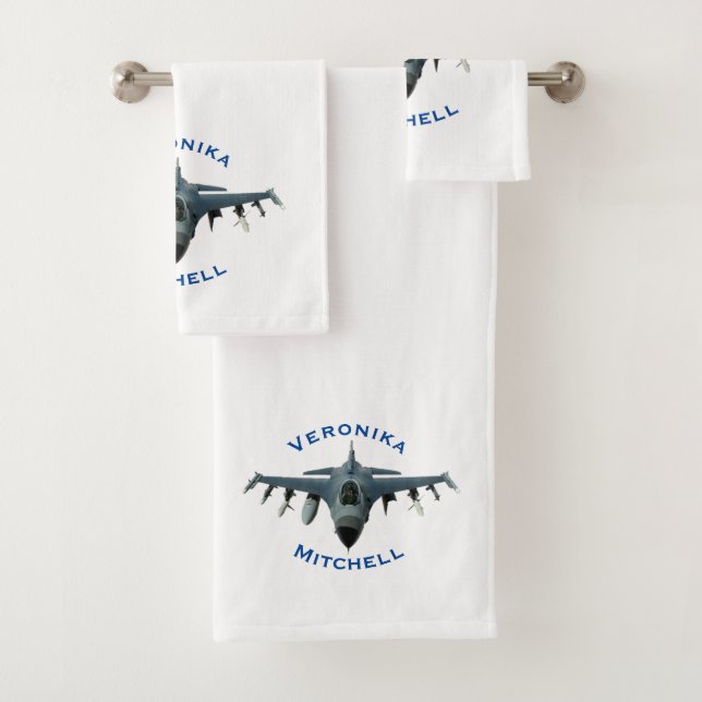 Fighter Jet Bath Towel Set (Insitu)
