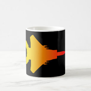 Fighter Jet Black Red/Yellow White Coffee Mug