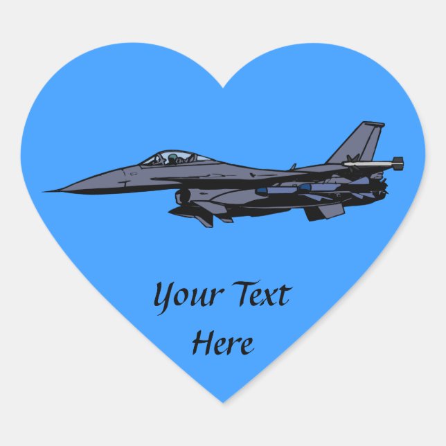 Fighter Jet Flying Heart Sticker (Front)