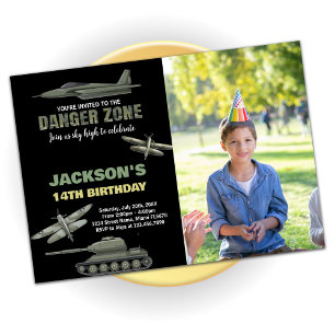 Fighter Jet Invitations Anniversaire Avec Photo