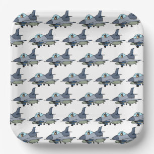 Fighter Jet Military Aircraft Birthday Paper Plate