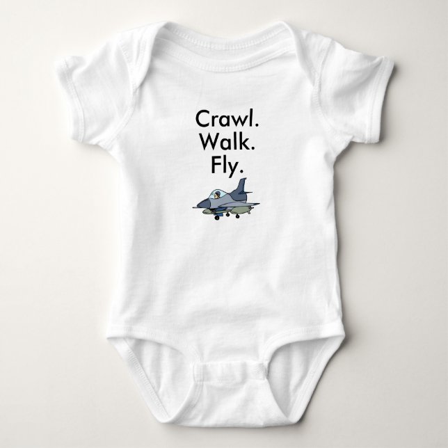 Fighter Jet Military Newborn Gift, Future Pilot Baby Bodysuit (Front)