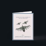 Fighter Jet | Photo Bar Mitzvah Thank You Card<br><div class="desc">Thank your Bar Mitzvah guests with your own photo thank you card. Featuring a fighter jet theme with space to write a message inside. Add your choice of personalization. These professionally designed cards are quickly customizable. Add your custom wording to this design by using the "Edit this design template" boxes...</div>