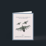 Fighter Jet | Photo Bar Mitzvah Thank You Card<br><div class="desc">Thank your Bar Mitzvah guests with your own photo thank you card. Featuring a fighter jet theme with space to write a message inside. Add your choice of personalization. These professionally designed cards are quickly customizable. Add your custom wording to this design by using the "Edit this design template" boxes...</div>