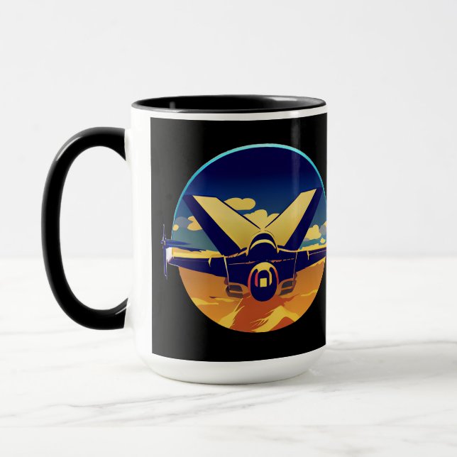 Fighter Jet Plane Mug (Left)