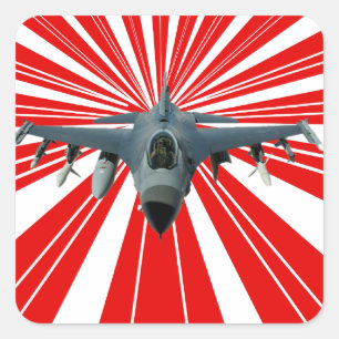 Fighter Jet Square Sticker