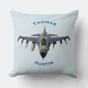 Fighter Jet Throw Pillow