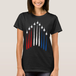Fighter Jet USA Flag Airplane F 18 4th Of July T-Shirt
