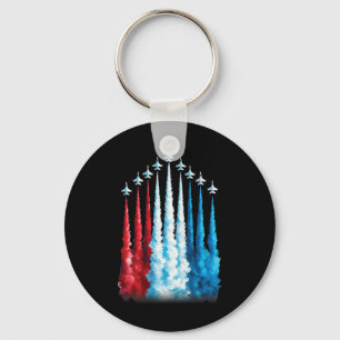 Fighter Jets American Flag For 4th Of July Patriot Keychain