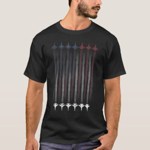 Fighter Jets Contrail American Flag Patriotic 4th T-Shirt