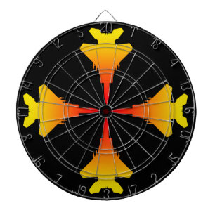 Fighter Jets Metal Cage Black Dartboard