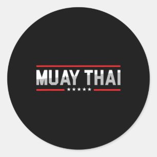 Fighter Muay Thai Sports Mma Thailand Boxing Marti Classic Round Sticker