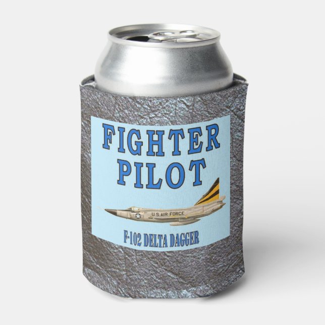 FIGHTER PILOT F-102 DELTA DAGGER CAN COOLER (Can Front)