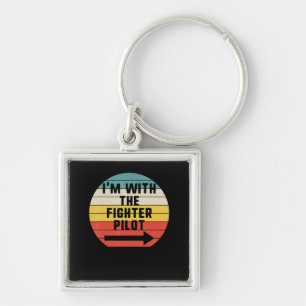 Fighter Pilot Halloween Matching Couple Gift Keychain