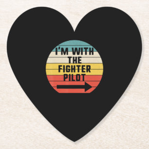 Fighter Pilot Halloween Matching Couple Gift Paper Coaster