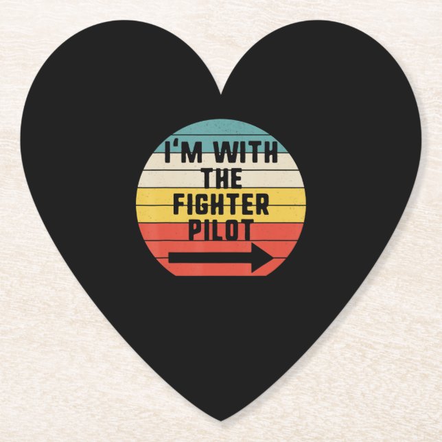 Fighter Pilot Halloween Matching Couple Gift Paper Coaster (Front)