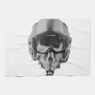 Fighter Pilot Helmet and Altimeter Kitchen Towel