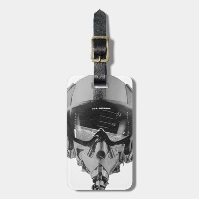 Fighter Pilot Helmet and Altimeter Luggage Tag (Front Vertical)