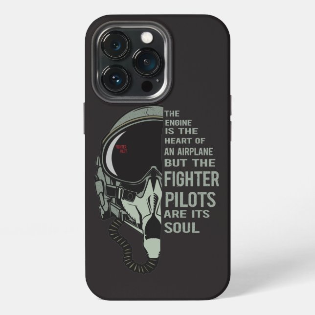 Fighter Pilot Helmet and Oxygen mask maximum speed iPhone Case (Back)