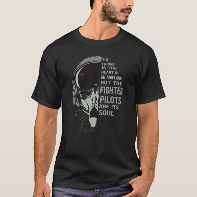 Fighter Pilot Helmet and Oxygen mask maximum speed T-Shirt (Front)