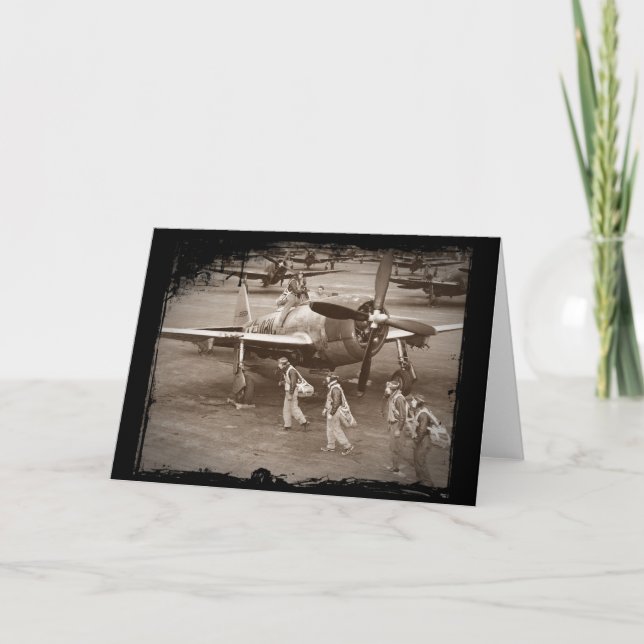 Fighter Pilots Training on P-47 Thunderbolts Card (Front)