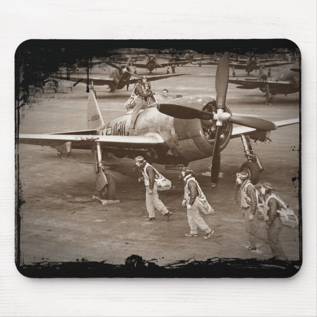 Fighter Pilots Training on P-47 Thunderbolts Mouse Pad (Front)