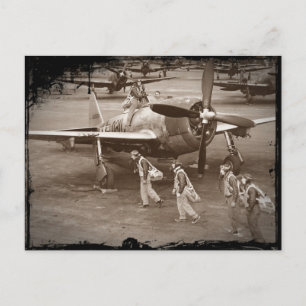 Fighter Pilots Training on P-47 Thunderbolts Postcard