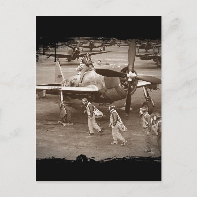 Fighter Pilots Training on P-47 Thunderbolts Postcard (Front)