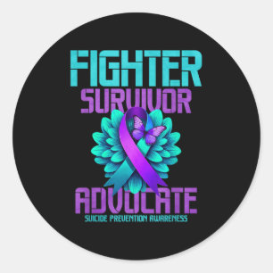 Fighter Survivor Advocate  Classic Round Sticker