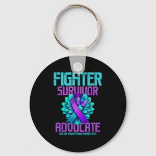 Fighter Survivor Advocate  Keychain