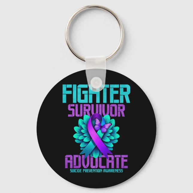 Fighter Survivor Advocate Long Sleeve Keychain (Front)