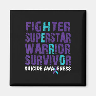 Fighter Survivor Suicide Awareness Mental Health  Magnet