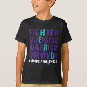 Fighter Survivor Suicide Awareness Mental Health T-Shirt