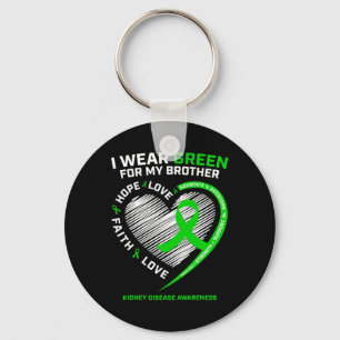 Fighter Warrior Gifts Brother Green Kidney Disease Keychain