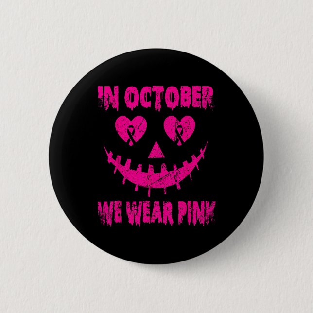 Fighters Emble Get Your Pink Jackolantern Tee  2 Inch Round Button (Front)