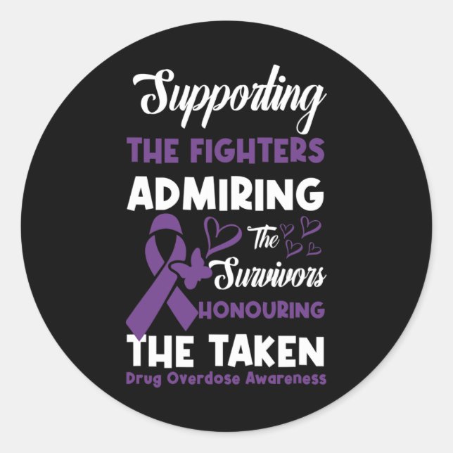 Fighters Honouring Taken Drug Overdose Awareness 4 Classic Round Sticker (Front)