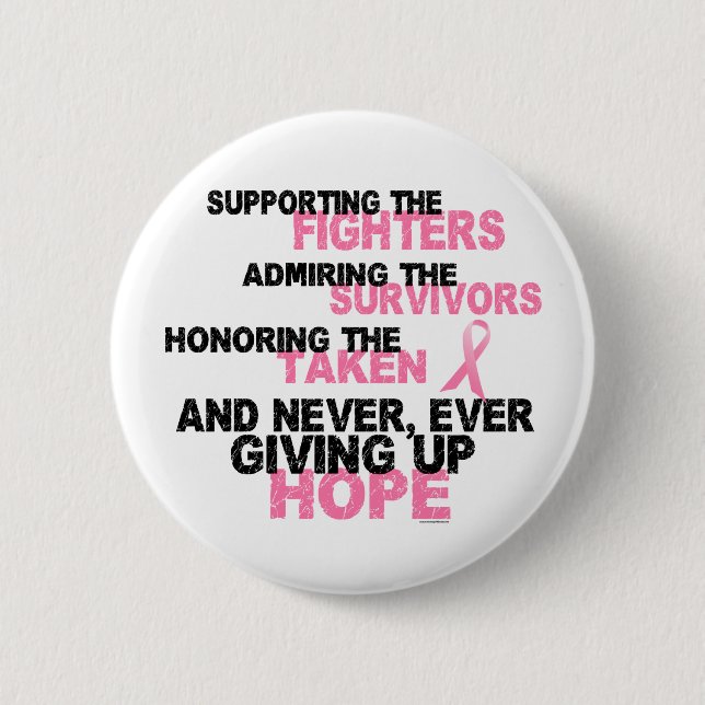 Fighters Survivors Taken 3 Breast Cancer 2 Inch Round Button (Front)