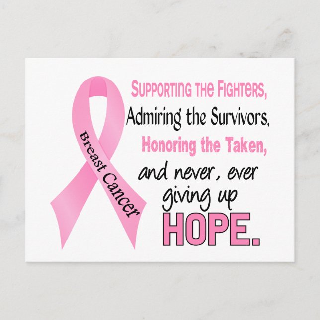 Fighters Survivors Taken Pink Ribbon Breast Cancer Postcard (Front)