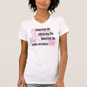 Fighters Survivors Taken Watercolor Pink Ribbon T-Shirt