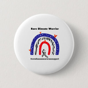 Fighters Wear Blue & Red Ribbon Heart Disease 2 Inch Round Button