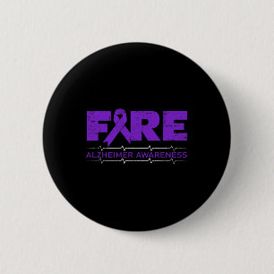 Fighters Wear Purple - Alzheimerheimer Awareness 2 Inch Round Button