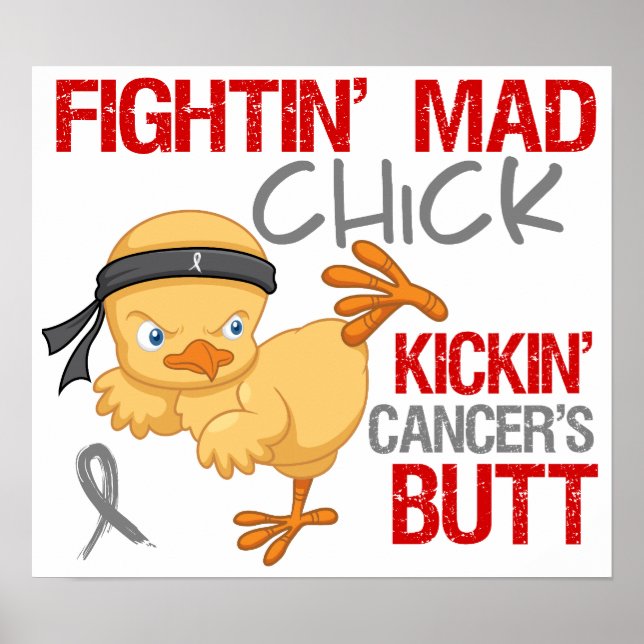 Fightin Chick Brain Cancer Poster (Front)