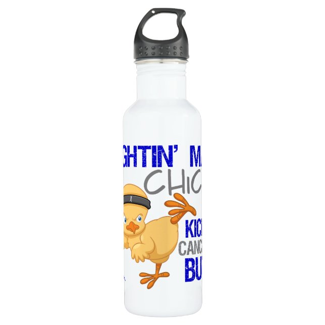 Fightin Chick Rectal Cancer 710 Ml Water Bottle (Front)