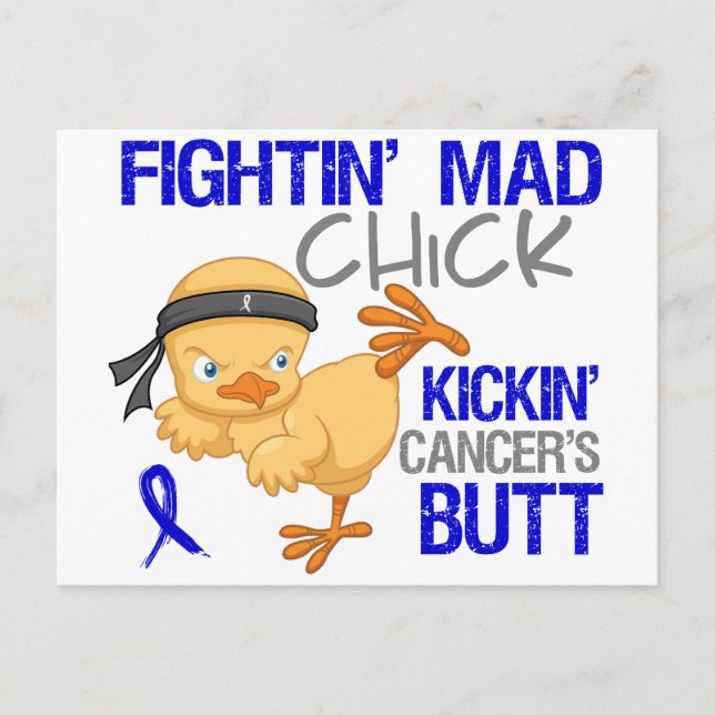 Fightin Chick Rectal Cancer Postcard (Front)