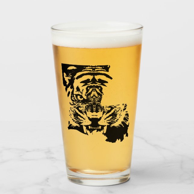 Fightin Tiger Pint  Glass (Front Filled)