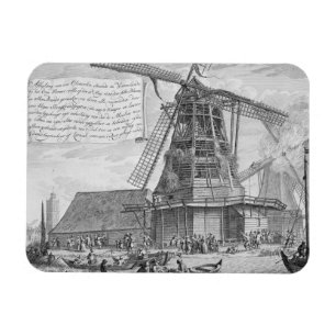 Fighting a fire in a windmill near Worden, from a Magnet
