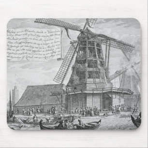 Fighting a fire in a windmill near Worden, from a Mouse Pad