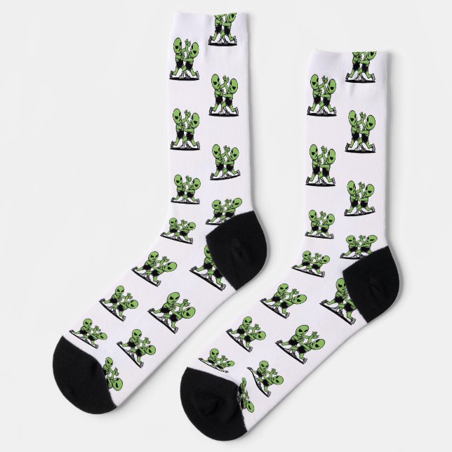 Fighting Aliens Socks (Left)