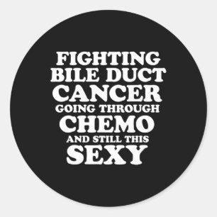 Fighting Bile Duct Cancer Going Through Chemo Stil Classic Round Sticker